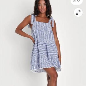 Lulu's Navy and White Striped Mini Dress
